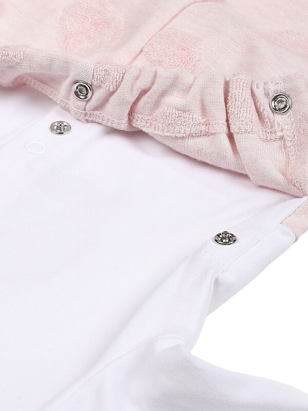 Girls Light Pink Nappy Opening Babysuit image number 3